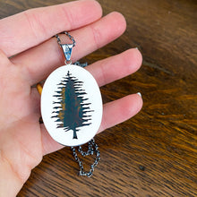 Load image into Gallery viewer, Jasper pine tree cutout necklace